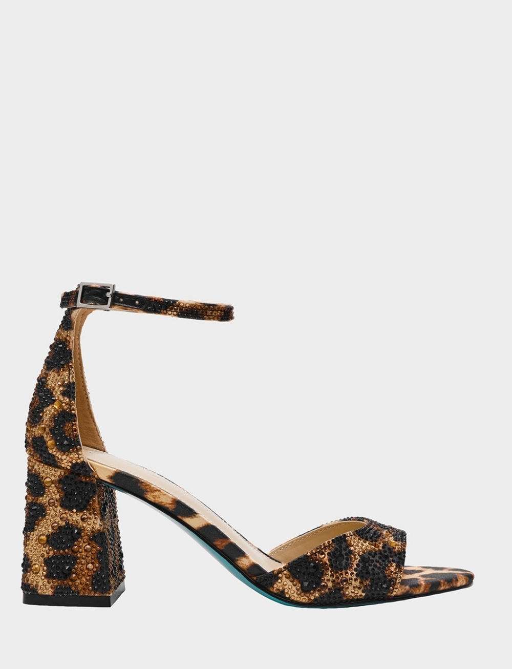 Betsey Johnson Kami Leopard 8.5 Rhinestone Block Heel